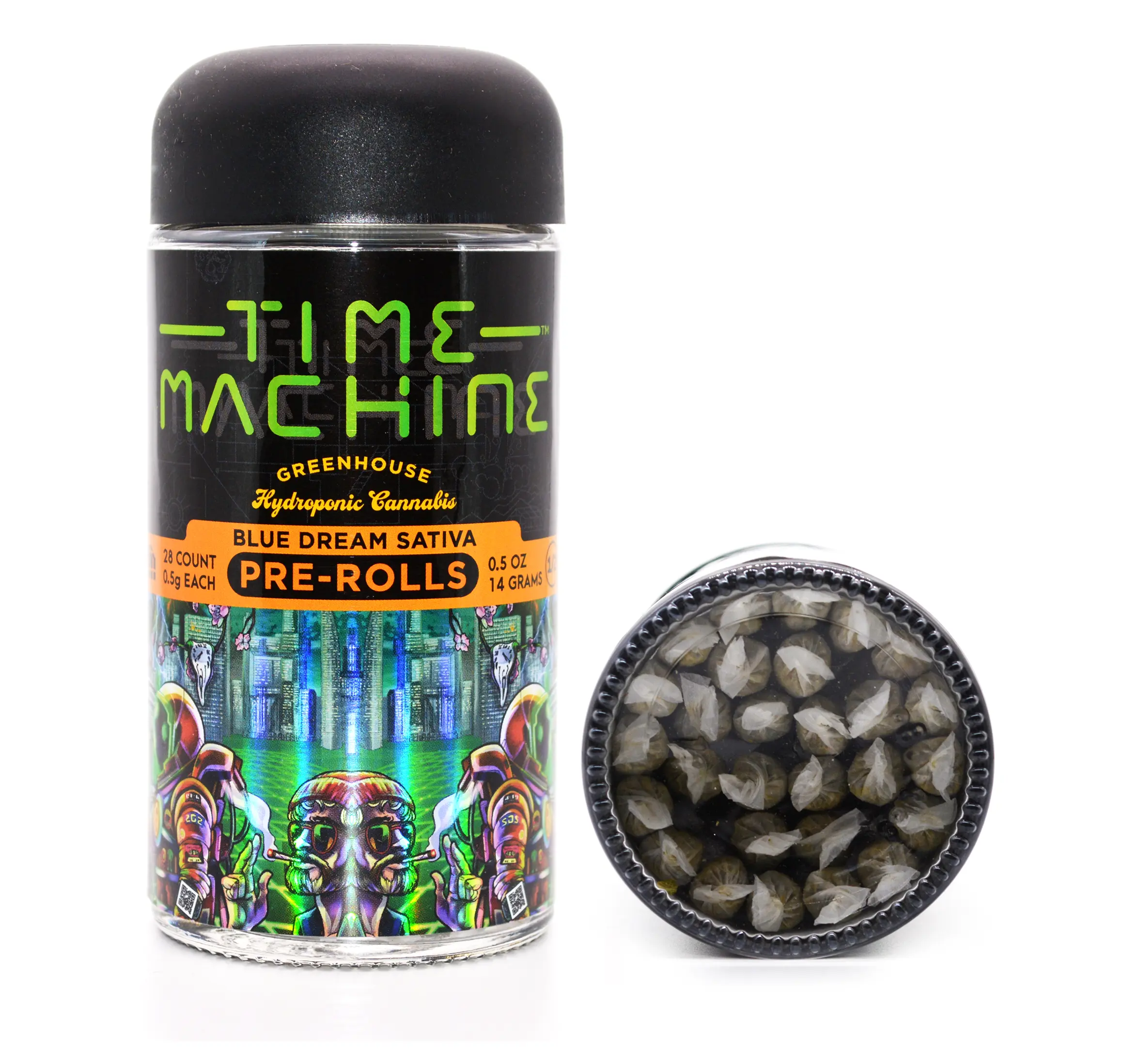 TimeMachineBlueDream.webp TIME MACHINE | Starberry Cough Prerolls – 28 Pack 14g (0.5g Each) - Image 1